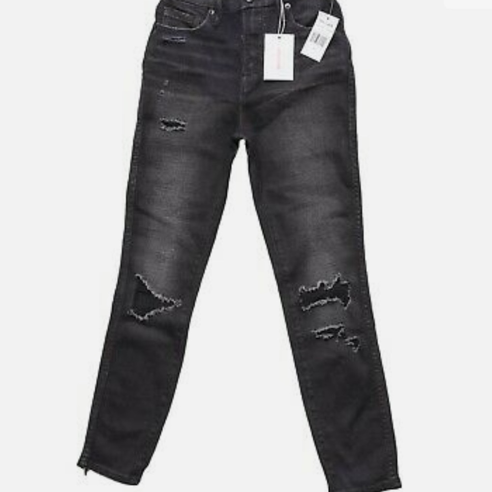 NWT Good American, Good Curve  SIZE 12 skinny back chew hem,high rise, stretch